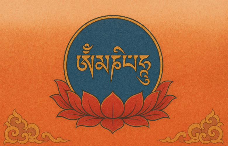 Tibetisches Thangka mit Lotusblume