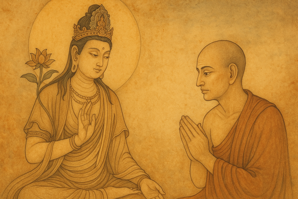 Avalokiteśvara und Śāriputra