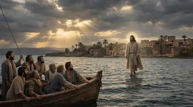 Jesus geht über das Wasser